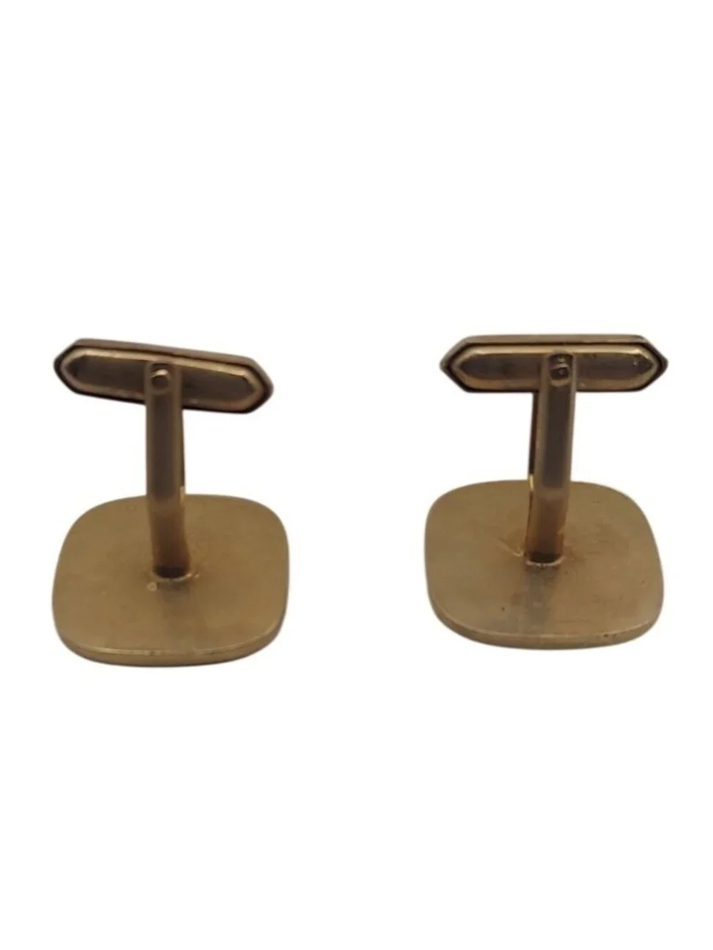Vintage Intaglio Hematite Gold Tone Roman Soldier Cufflinks & Gift Storage Box
